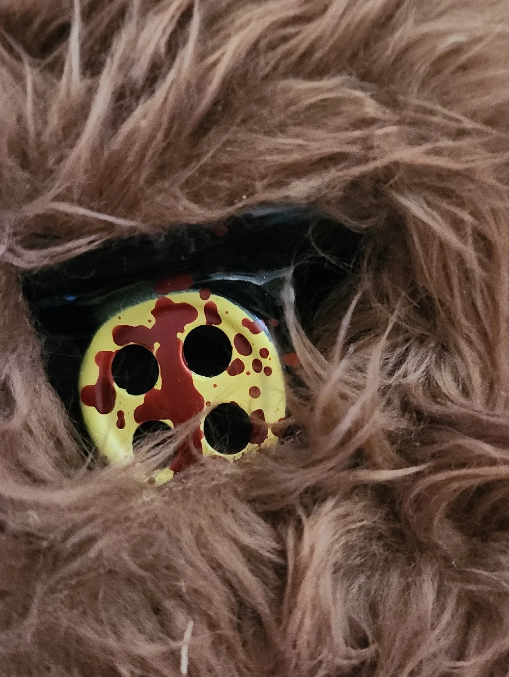 Brown Scary Teddy Bear Half Mask, Halloween, Unisex